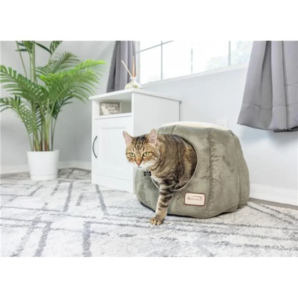 Soft Cat Bed Velvet Plush Waterproof Skid Free Extra Thick Cozy Machine Washable